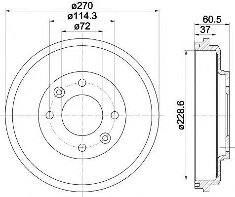 MINTEX MBD324 Тормозной барабан