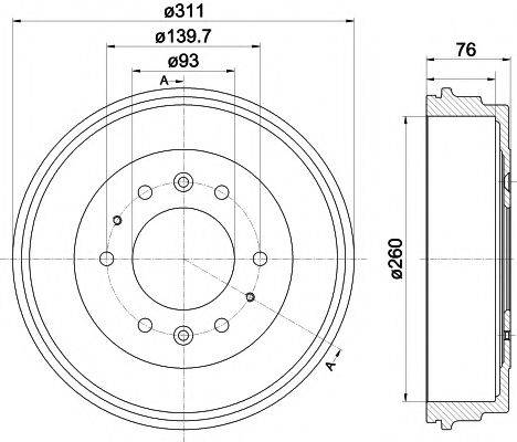 MINTEX MBD335 Тормозной барабан