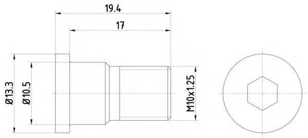 MINTEX TPM0007 Болт, диск тормозного механизма