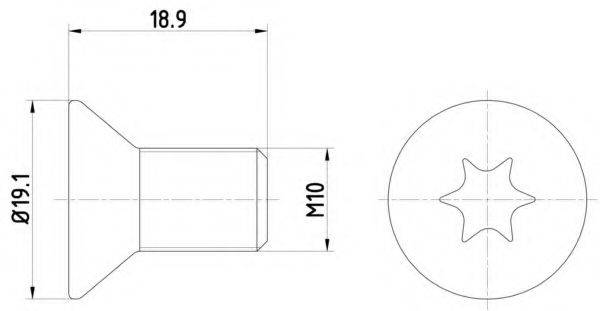 MINTEX TPM0010 Болт, диск тормозного механизма