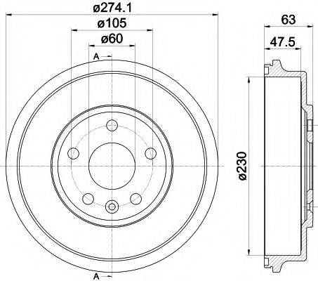 MINTEX MBD370 Тормозной барабан