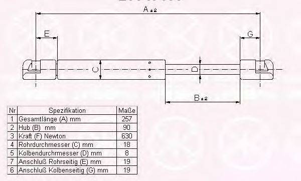 KLOKKERHOLM 25547105 Газовая пружина, крышка багажник