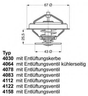 WAHLER 412287D Термостат, охлаждающая жидкость