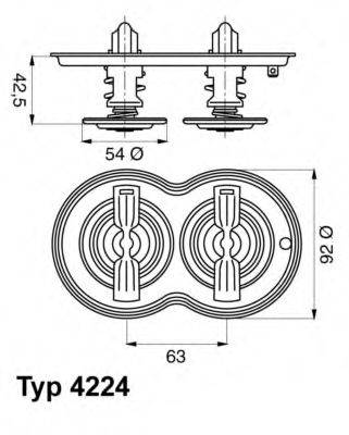 WAHLER 422480D Термостат, охлаждающая жидкость