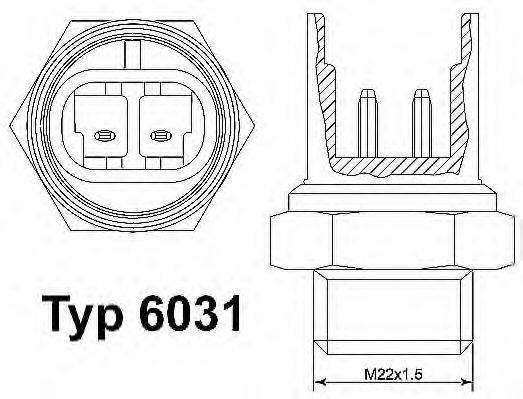 WAHLER 6031100D Термовыключатель, вентилятор радиатора