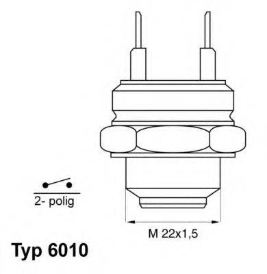 WAHLER 601088D Термовыключатель, вентилятор радиатора; Термовыключатель, вентилятор радиатора