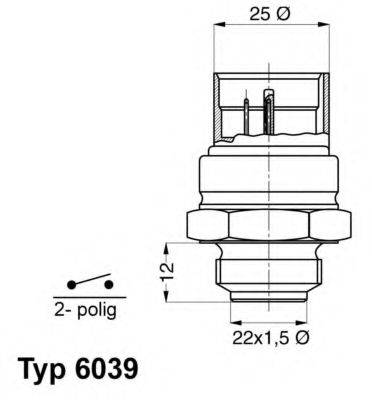 WAHLER 603995D Термовыключатель, вентилятор радиатора