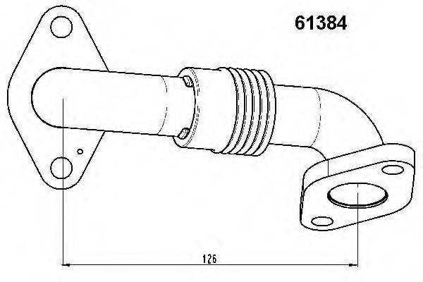 WAHLER 61384D Трубка, клапан возврата ОГ