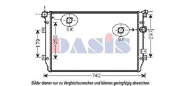 AKS DASIS 040014N Радиатор, охлаждение двигателя
