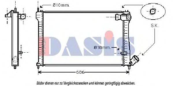 AKS DASIS 060790N Радиатор, охлаждение двигателя