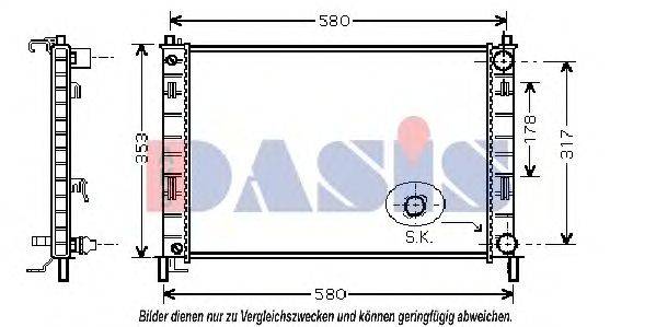 AKS DASIS 090009N Радиатор, охлаждение двигателя