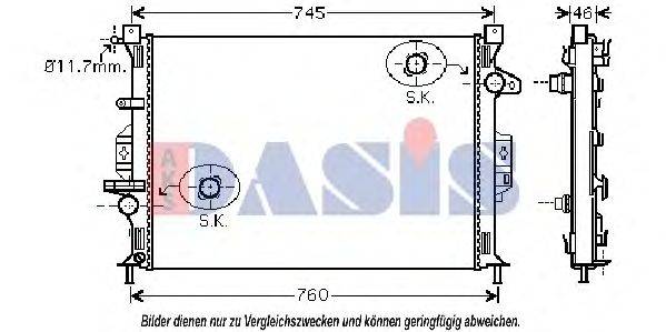 AKS DASIS 092027N Радиатор, охлаждение двигателя