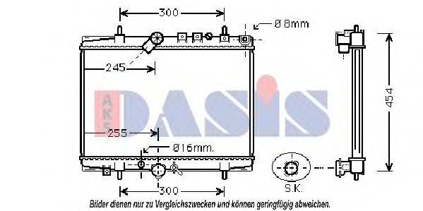 AKS DASIS 160000N Радиатор, охлаждение двигателя