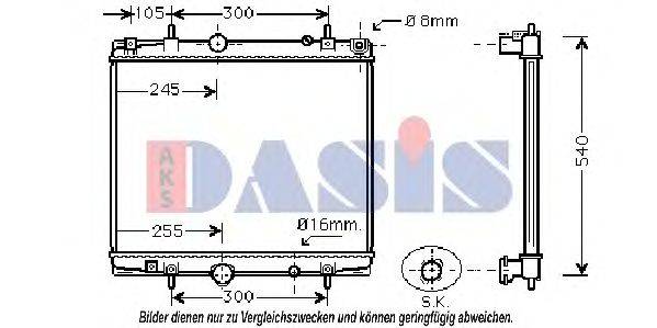 AKS DASIS 160065N Радиатор, охлаждение двигателя