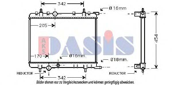 AKS DASIS 160072N Радиатор, охлаждение двигателя