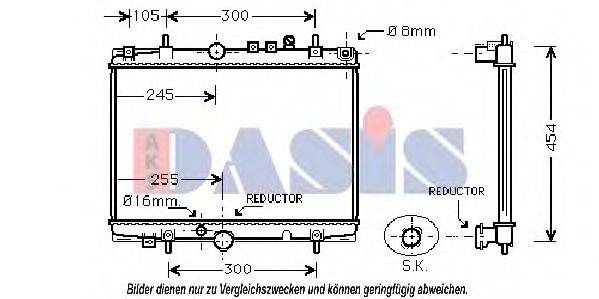 AKS DASIS 160075N Радиатор, охлаждение двигателя