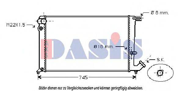 AKS DASIS 160360N Радиатор, охлаждение двигателя