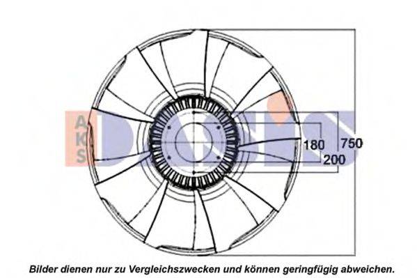 AKS DASIS 268026N Крыльчатка вентилятора, охлаждение двигателя