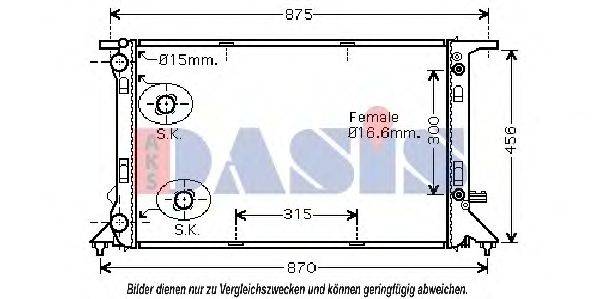 AKS DASIS 480057N Радиатор, охлаждение двигателя