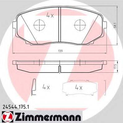 ZIMMERMANN 245441751 Комплект тормозных колодок, дисковый тормоз
