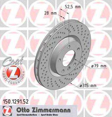 ZIMMERMANN 150129152 Тормозной диск
