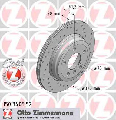 ZIMMERMANN 150340552 Тормозной диск