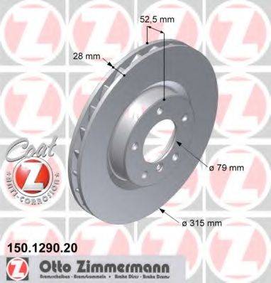 ZIMMERMANN 150129020 Тормозной диск