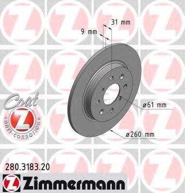 ZIMMERMANN 280318320 Тормозной диск