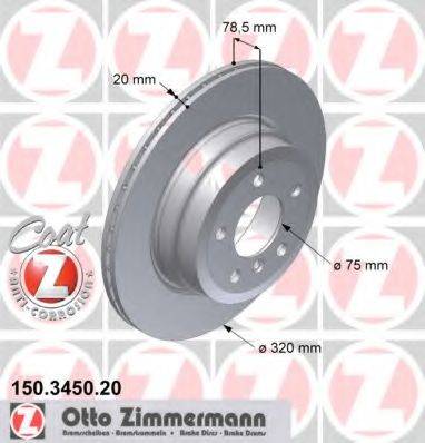 ZIMMERMANN 150345020 Тормозной диск