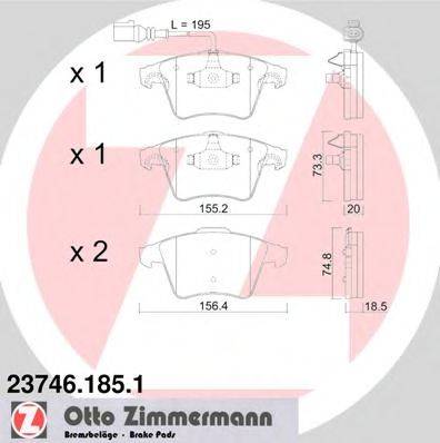 ZIMMERMANN 237461851 Комплект тормозных колодок, дисковый тормоз