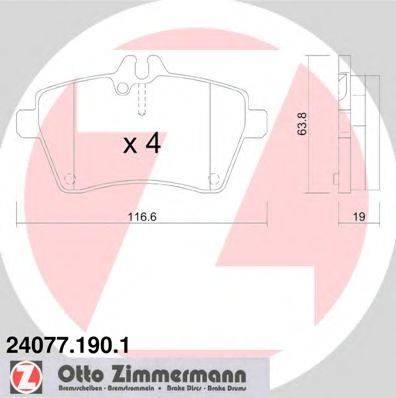 ZIMMERMANN 240771901 Комплект тормозных колодок, дисковый тормоз