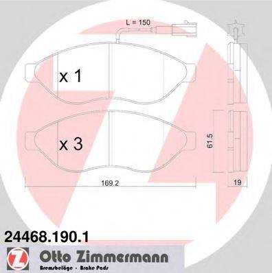 ZIMMERMANN 244681901 Комплект тормозных колодок, дисковый тормоз