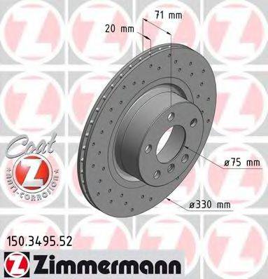 ZIMMERMANN 150349552 Тормозной диск