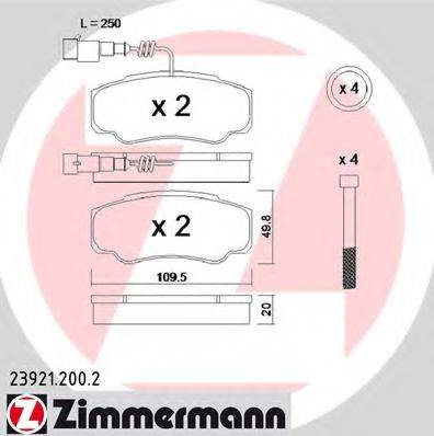 ZIMMERMANN 239212002 Комплект тормозных колодок, дисковый тормоз