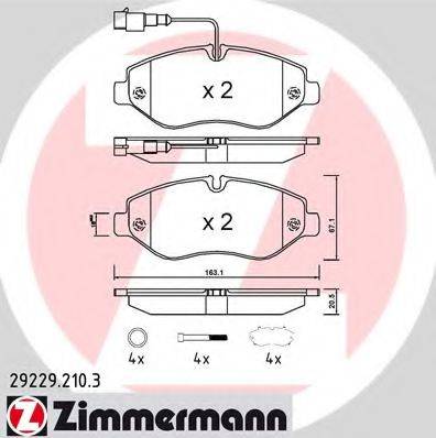 ZIMMERMANN 292292103 Комплект тормозных колодок, дисковый тормоз