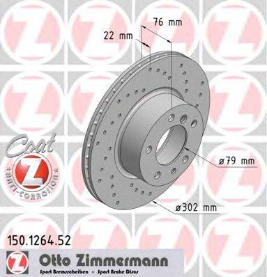 ZIMMERMANN 150126452 Тормозной диск