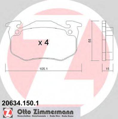 ZIMMERMANN 206341501 Комплект тормозных колодок, дисковый тормоз