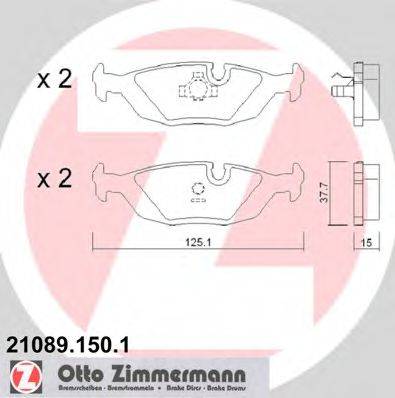 ZIMMERMANN 210891501 Комплект тормозных колодок, дисковый тормоз