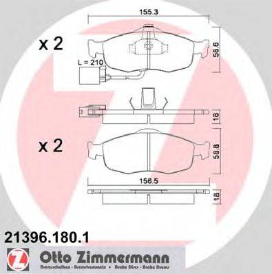 ZIMMERMANN 213961801 Комплект тормозных колодок, дисковый тормоз