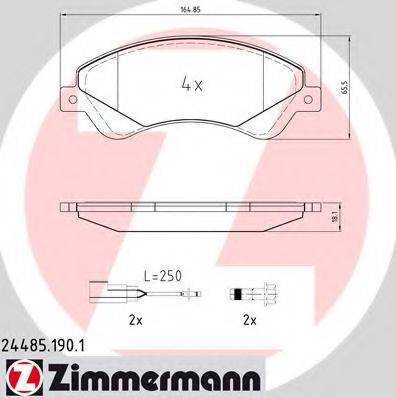 ZIMMERMANN 244851901 Комплект тормозных колодок, дисковый тормоз