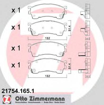 ZIMMERMANN 217541651 Комплект тормозных колодок, дисковый тормоз