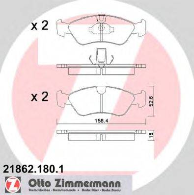 ZIMMERMANN 218621801 Комплект тормозных колодок, дисковый тормоз