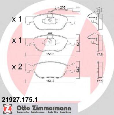 ZIMMERMANN 219271751 Комплект тормозных колодок, дисковый тормоз