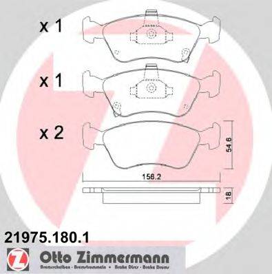 ZIMMERMANN 219751801 Комплект тормозных колодок, дисковый тормоз