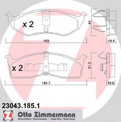 ZIMMERMANN 230431851 Комплект тормозных колодок, дисковый тормоз