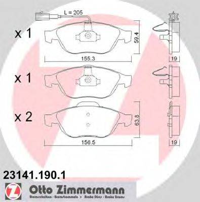 ZIMMERMANN 231411901 Комплект тормозных колодок, дисковый тормоз