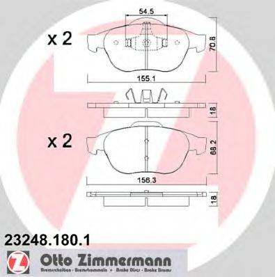 ZIMMERMANN 232481801 Комплект тормозных колодок, дисковый тормоз