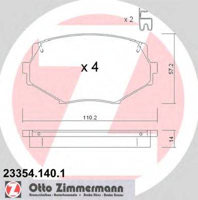 ZIMMERMANN 233541401 Комплект тормозных колодок, дисковый тормоз