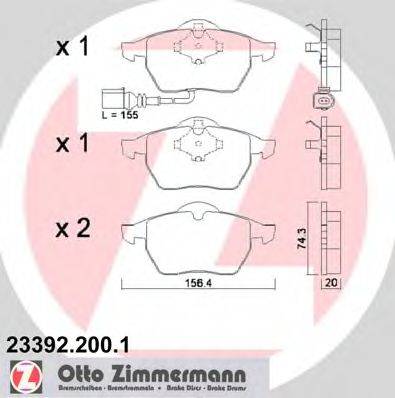 ZIMMERMANN 233922001 Комплект тормозных колодок, дисковый тормоз