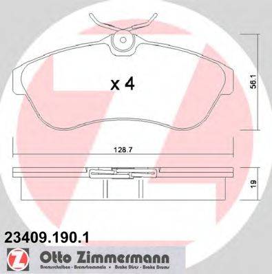 ZIMMERMANN 234091901 Комплект тормозных колодок, дисковый тормоз